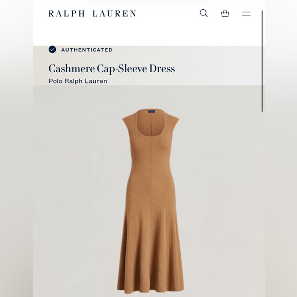 Polo Ralph Lauren Cashmere Cap-Sleeve Dress scoop neck size large - Picture 2 of 16